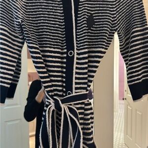 Maje knit striped button down maxi dresss